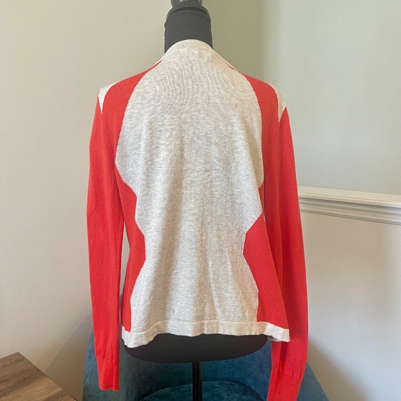 Vintage cabi Cardigan, S, VGUC, Oatmeal/Coral orange, button up. - Picture 5 of 6